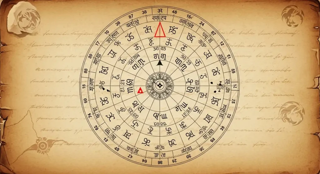 Vedic astrology birth chart Kundali showing planetary positions and ascendant